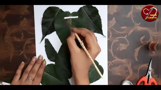 DIY-Peepal Leaf Ganesha! How to make Ganesha with peepal leafs! Leaf Ganesha #NIDHICRAFTS смотреть онлайн