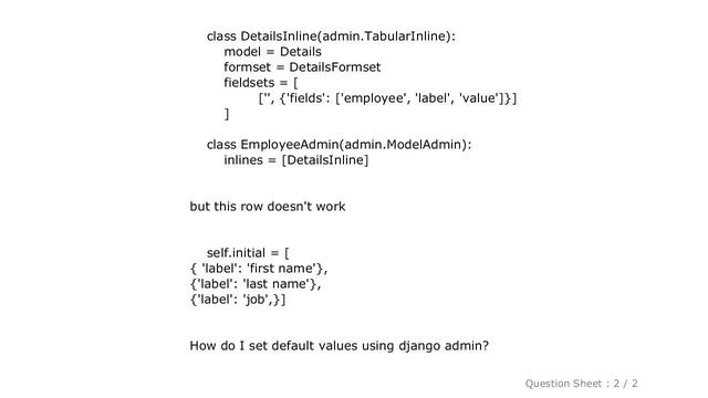 Django : How to set default values in TabularInline formset in Django admin смотреть онлайн