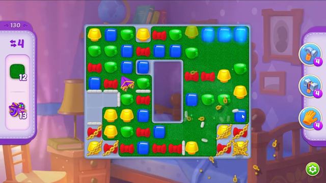 Homescapes 130 Hard Level - 11 Moves - NO BooSTERS