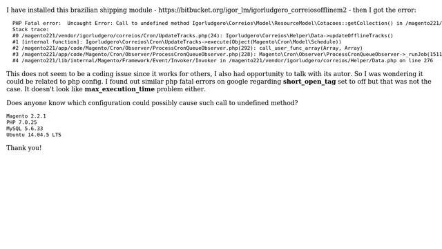 Magento: PHP Fatal Error: Call to undefined method смотреть онлайн