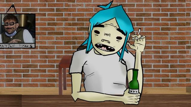 Gorillaz - Stu Pot's (2-D's) job crisis FANANIMATION смотреть онлайн