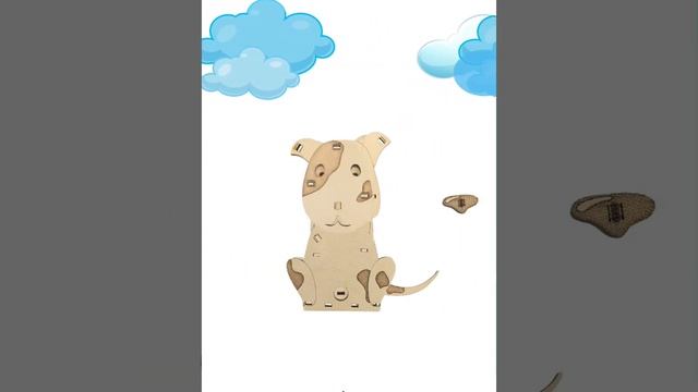 Деревянный конструктор DROVO Щенок ДРУЖОК смотреть онлайн