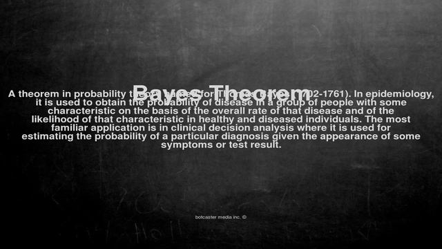 Medical vocabulary: What does Bayes Theorem mean смотреть онлайн
