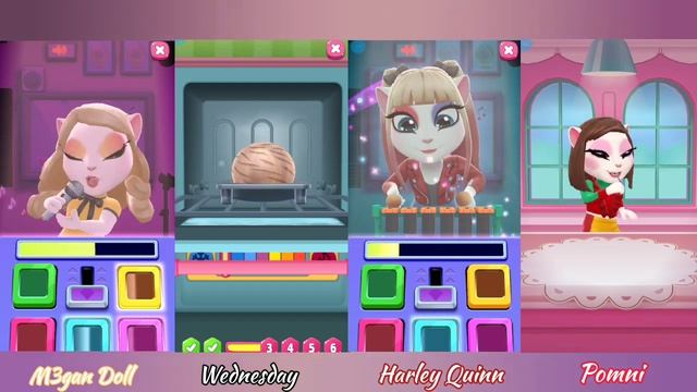 My Talking Angela 2 -Cosplay ? Wednesday Addams Vs Harley Quinn Vs Pomni Circus Vs M3gan Doll ? New смотреть онлайн