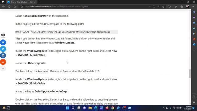 Defer or Delay Windows 11 2022 Update or Feature Upgrades смотреть онлайн