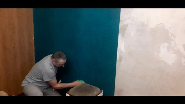 Зелёные Кожаные Обои!Поклейка Обоев!