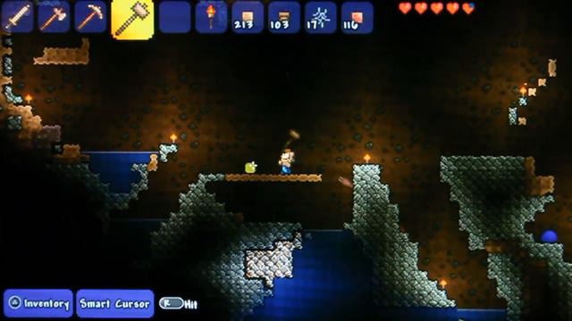 Terraria PSVITA #4 - Crafting Anvils, Sawmills, Weapons & More! смотреть онлайн