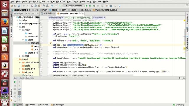 Spark Streaming Quick start with twitter application смотреть онлайн