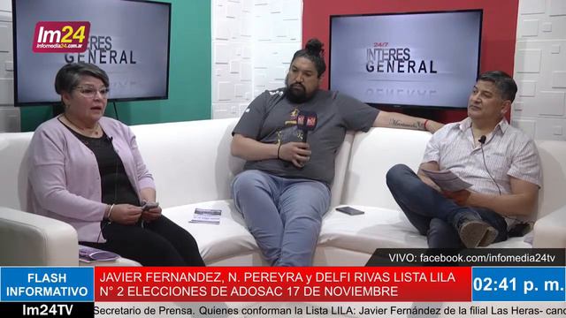 JAVIER FERNANDEZ, NICOLAS PEREYRA y DELFI RIVAS LISTA LILA N° 2 ELECCIONES DE ADOSAC 17 DE NOVIEMBR смотреть онлайн