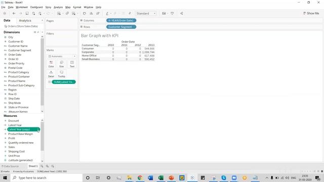 Tableau Tutorial BI- Bar Graph KPI смотреть онлайн