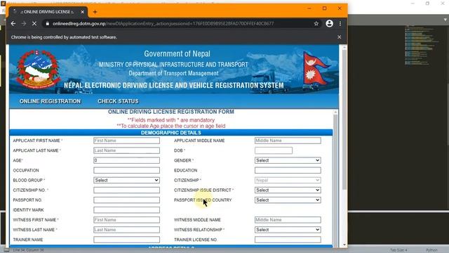 Online Driving License form fill up in 10 sec using Python смотреть онлайн