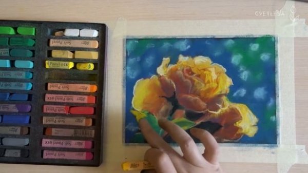 Розы под дождем | Рисую сухой пастелью | Roses | Soft Pastels gallery by mungyo | Rain pastel