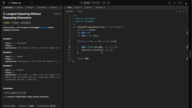 3. Longest Substring Without Repeating Characters|Approach 3: Sliding Window Optimized | O(N) смотреть онлайн