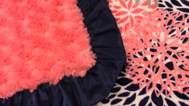 Coral Rose Swirl and Coral and Navy Floral Minky Baby Blanket смотреть онлайн