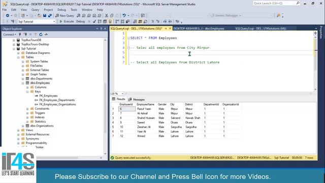 SQL Server Complete Course | 12 - WHERE Clause in SQL with Examples смотреть онлайн