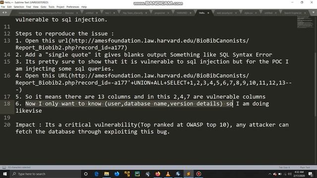 Harvard University Sql Injection POC by Sid Joshi смотреть онлайн