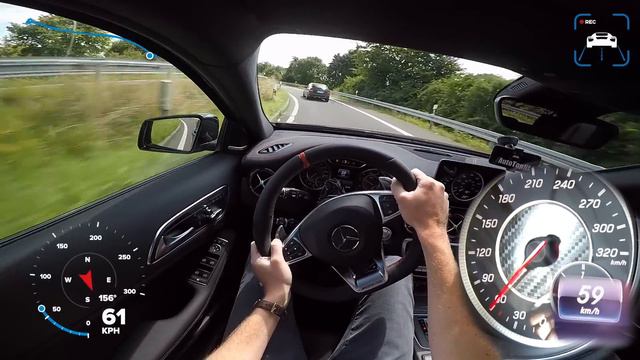MERCEDES AMG A45 381HP AUTOBAHN POV ACCELERATION & TOP SPEED By AutoTopNL