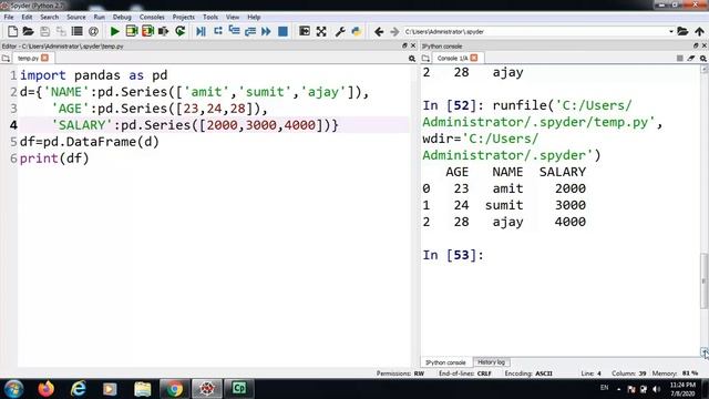 Creating DataFrame using Dictionary of Series and List of Dictionary смотреть онлайн
