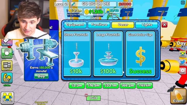 MAX LEVEL MUSCLE POWER UNLOCKED? - Gym Tycoon смотреть онлайн