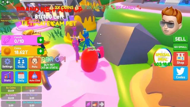 ЭВОЛЮЦИЯ ПОЖИРАТЕЛЯ КОНФЕТ в Roblox Candy Eating Simulator смотреть онлайн
