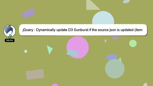 jQuery : Dynamically update D3 Sunburst if the source json is updated (item added or deleted) смотреть онлайн