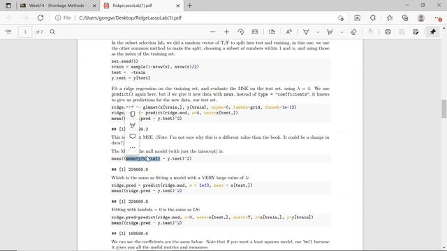 Week14 part3 R lab Ridge Regression & LASSO смотреть онлайн