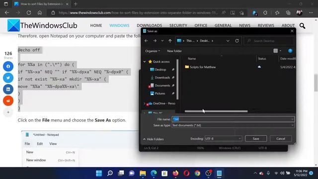 How to sort Files by Extension into separate Folder in Windows 11/10 смотреть онлайн