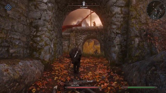 (SKYRIM) Storming fort Greenwall on my heavily modded build. смотреть онлайн