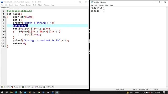 convert string into upper case in c in hindi смотреть онлайн