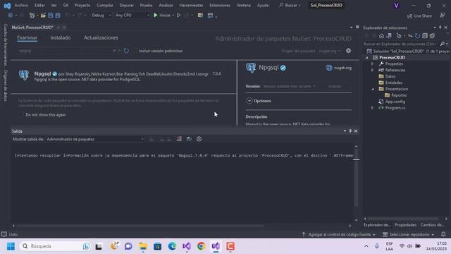 05 - Instalar el recurso Npgsql | Proceso CRUD (Visual C Sharp y PostgreSQL) смотреть онлайн