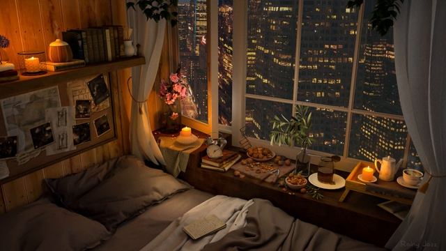 Autumn Jazz - Jazz Music in Cozy Bedroom - Relaxing Jazz Music for Sleep, Study, Focus, Work.mp4 смотреть онлайн