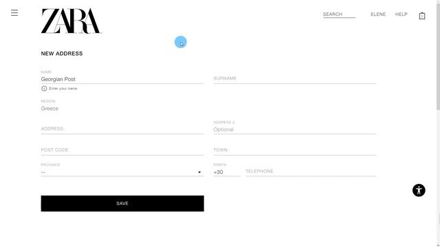 Как зарегистрироваться на Zara