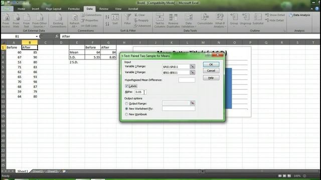 T-tests in Excel смотреть онлайн