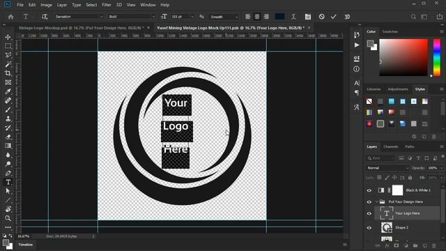 Create a Vintage style Logo using PSD Mockup | Photoshop Tutorial смотреть онлайн