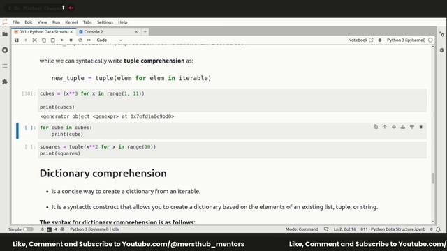 012 - INTRODUCTION TO PYTHON SLICING, COMPREHENSION AND GENERATOR EXPRESSION смотреть онлайн