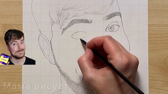 Рисуем лицо ПАРНЯ / Рисуем Мистер Бист - портрет популярного блогера MrBeast / Boy Face drawing смотреть онлайн