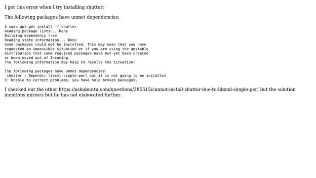 Ubuntu: Cannot Install shutter смотреть онлайн