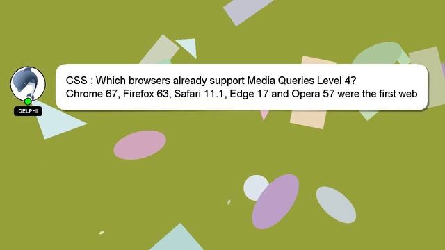 CSS : Which browsers already support Media Queries Level 4? смотреть онлайн