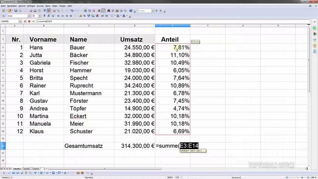 Prozentualen Anteil ermitteln ganz leicht + Bonusberechnung (OpenOffice Calc) смотреть онлайн