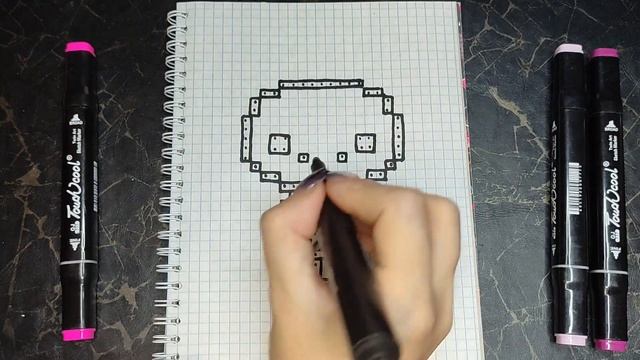 Как нарисовать по клеточкам АКСОЛОТИКА. Рисунки по клеточкам. Пиксель-арт смотреть онлайн