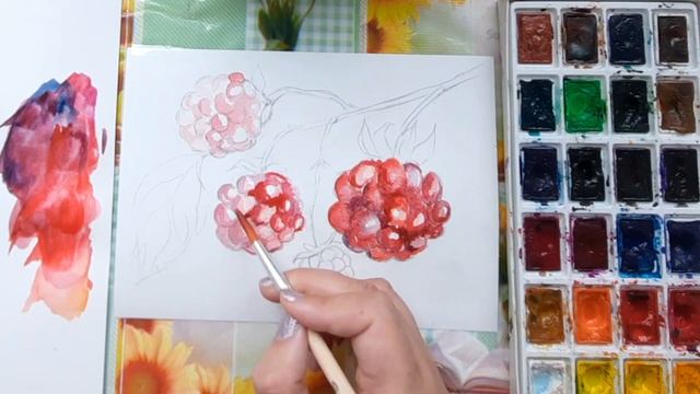 Как нарисовать малину. Малина акварелью. Урок рисования для начинающих смотреть онлайн