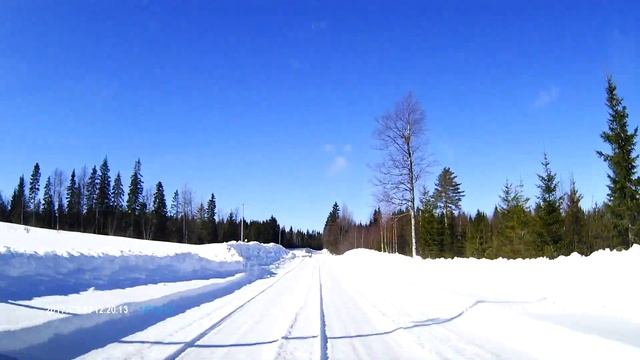 Luminen tie * Snowy road Sotkamo Finland смотреть онлайн