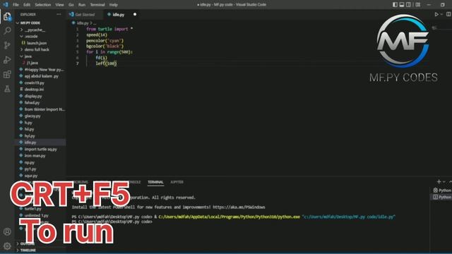 7 line code create beautiful 7 design on python ???????? смотреть онлайн