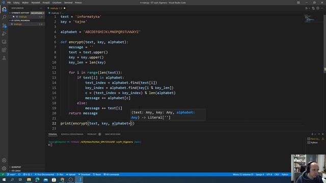 Szyfr Vigenère’a w Pythonie смотреть онлайн
