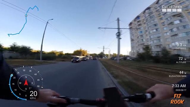 На работу на велосипеде. Телеметрия DashWare. смотреть онлайн