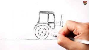 How to draw a Farm Tractor | Easy Drawing Tutorial