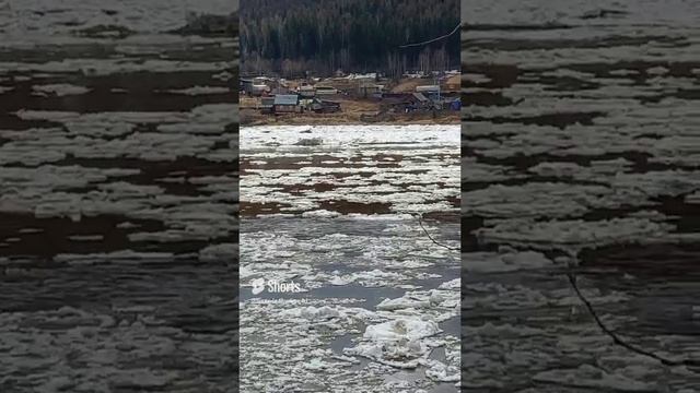 река Лена, Усть-Кут, ледоход смотреть онлайн