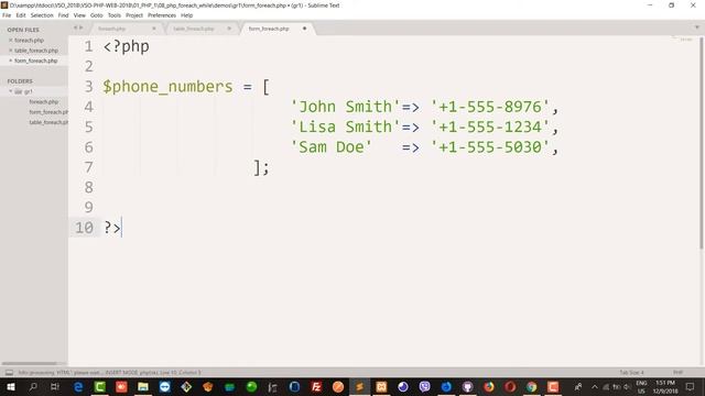 PHP, Foreach and While, 1 смотреть онлайн