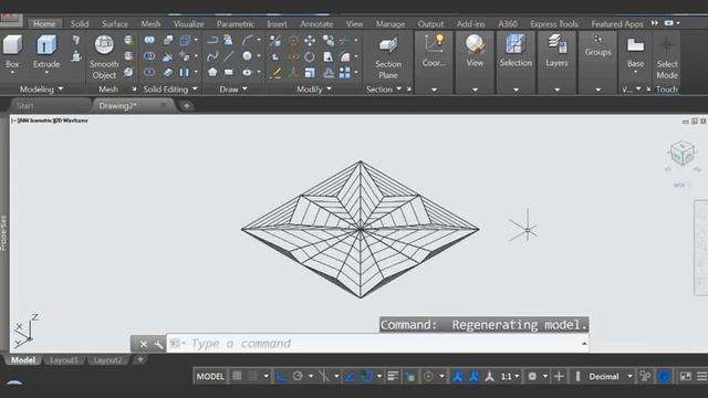 AutoCAD 3D. Рельефный орнамент - звёздочка смотреть онлайн