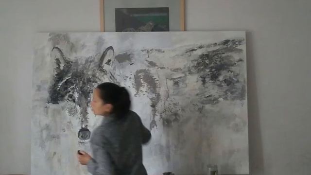 Волк. Акрил. смотреть онлайн